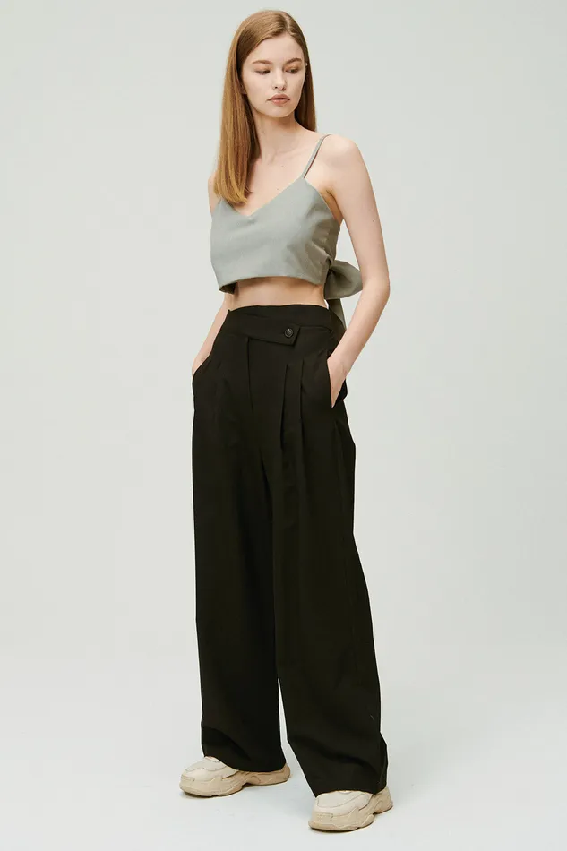 Storets Nova Wrap Front Wide Leg Pants Women Trousers