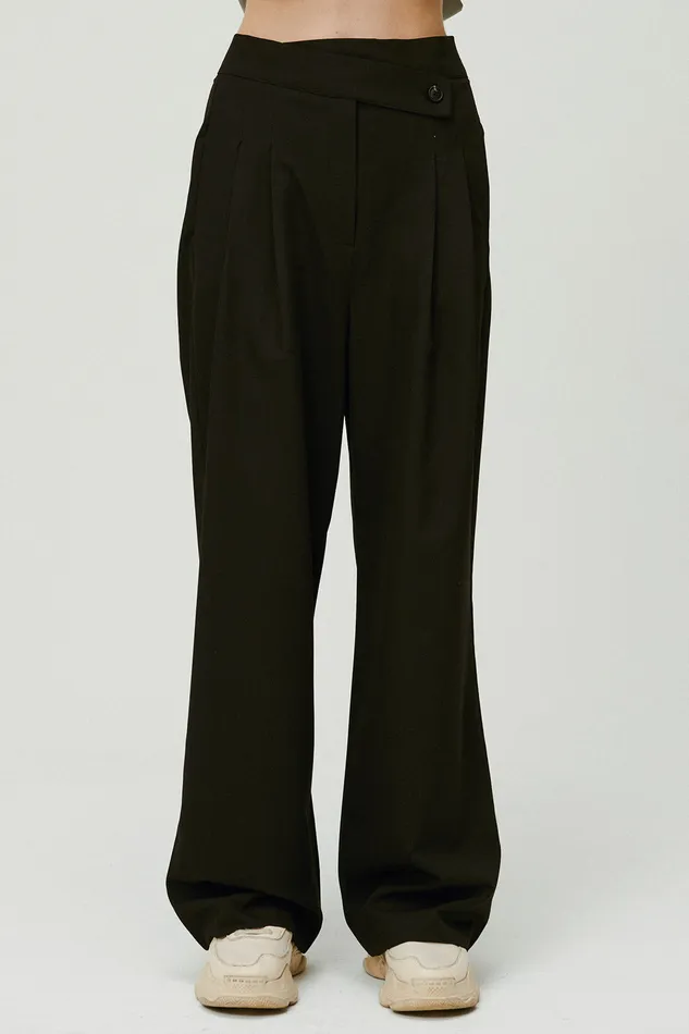 Storets Nova Wrap Front Wide Leg Pants Women Trousers