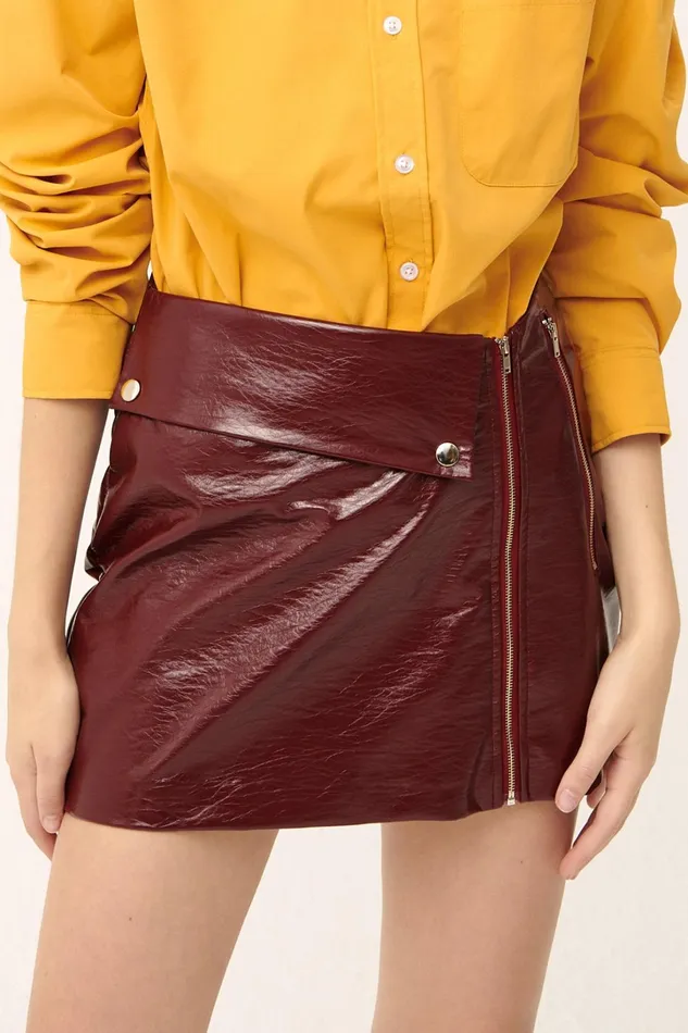 Storets Rae Asymmetric Pleather Skirt Women Skirts