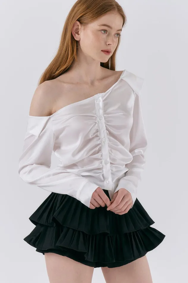 Storets Sophie Satin Blouse Women Shirts and Blouses