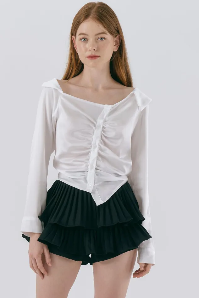 Storets Sophie Satin Blouse Women Shirts and Blouses Storets Sophie Satin Blouse Women Shirts and Blouses