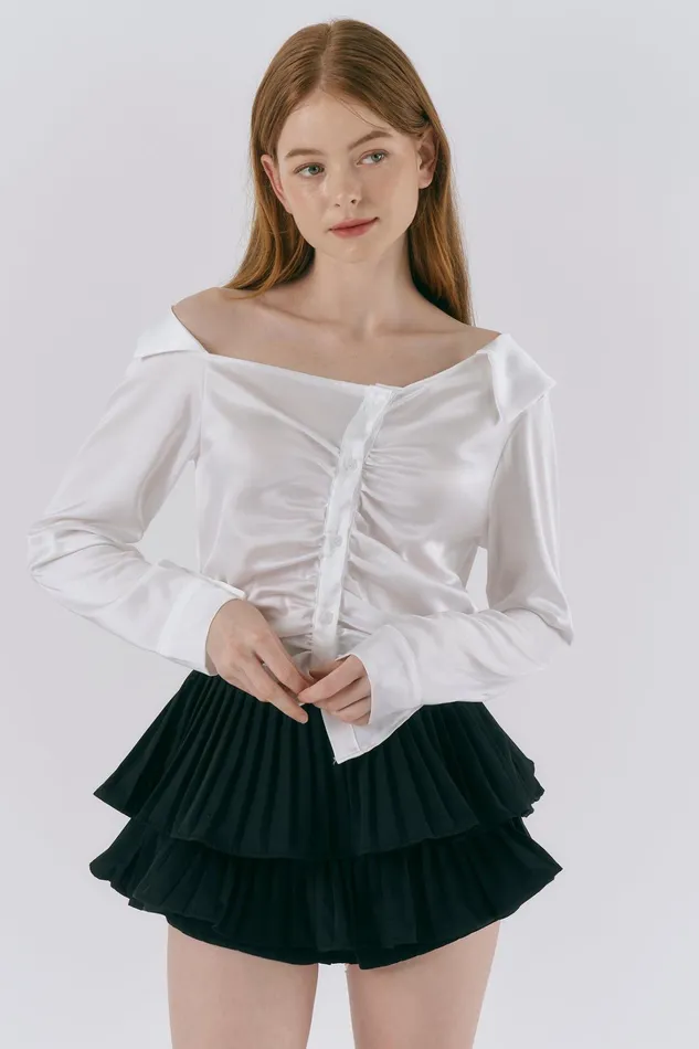 Storets Sophie Satin Blouse Women Shirts and Blouses Storets Sophie Satin Blouse Women Shirts and Blouses