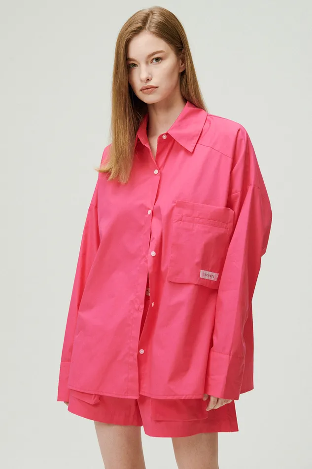 Storets Tyra Oversized Utility Shirt Women Shirts and Blouses