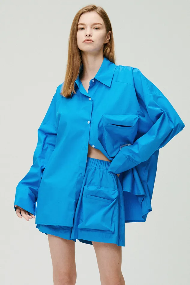 Storets Tyra Oversized Utility Shirt Women Shirts and Blouses