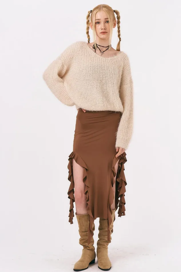 Storets Zoe Fuzzy Sweater Top Women Sweaters and Knitwears