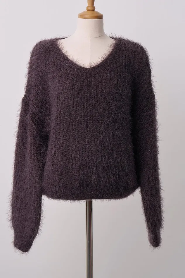 Storets Zoe Fuzzy Sweater Top Women Sweaters and Knitwears