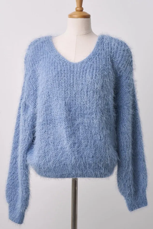 Storets Zoe Fuzzy Sweater Top Women Sweaters and Knitwears
