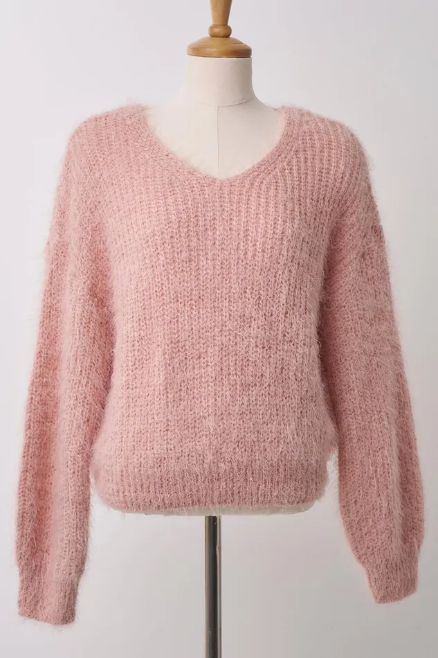 Storets Zoe Fuzzy Sweater Top Women Sweaters and Knitwears
