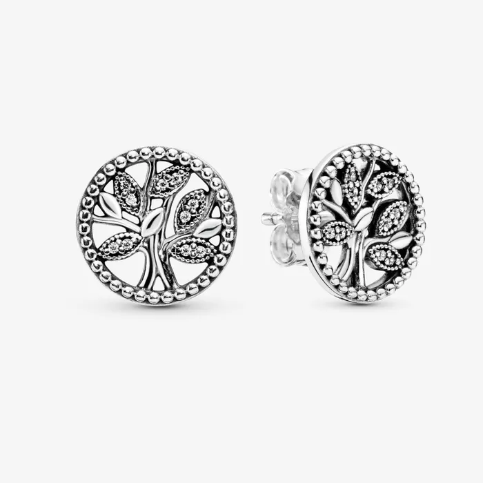 Stud Earrings Women Pandora Sparkling Family Tree Stud Earrings