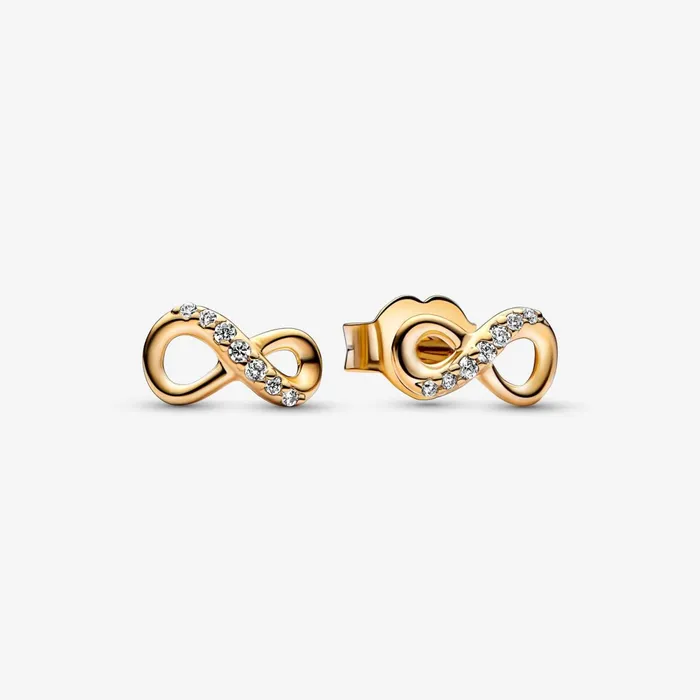 Stud Earrings Women Pandora Sparkling Infinity Stud Earrings Gold Plated