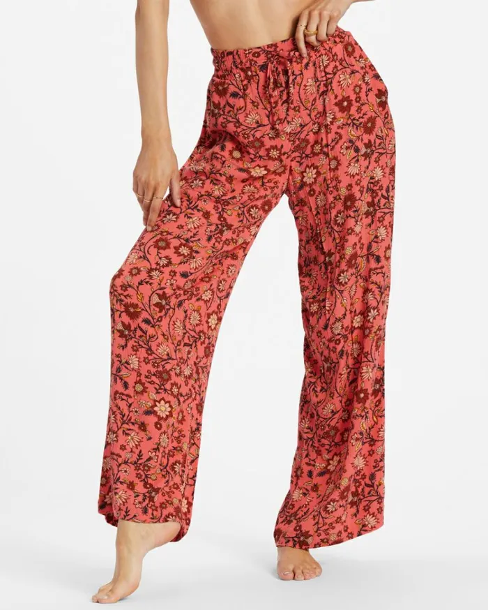 Sun Rays Crinkle Pants Hibiscus Women Billabong Pants