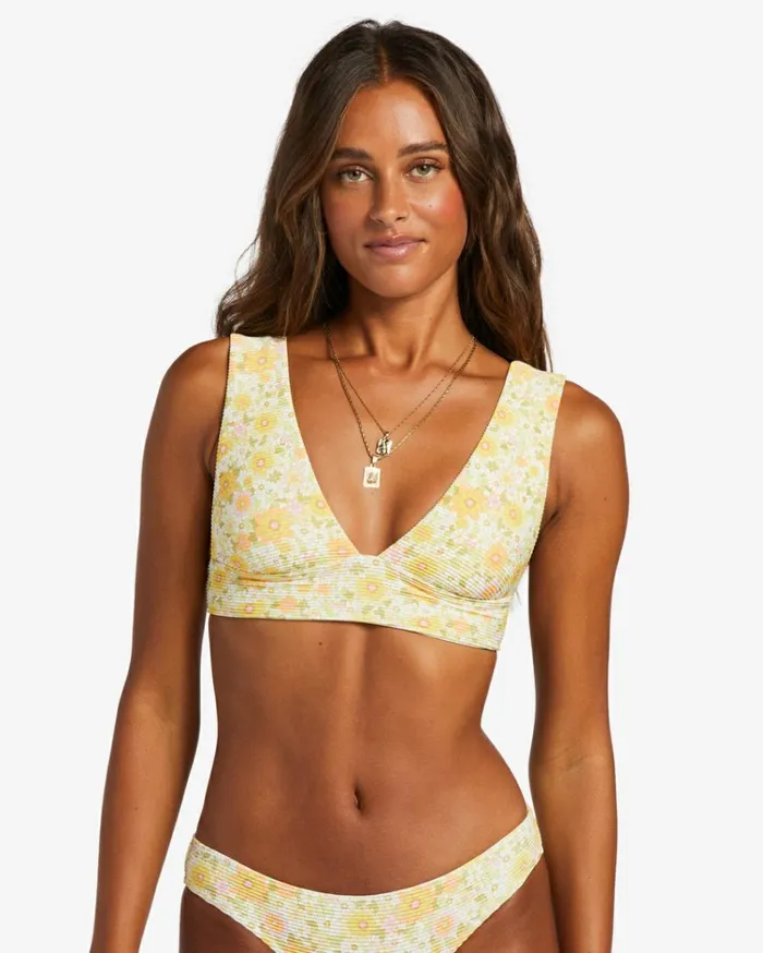 Sun Worshipper Tanlines Plunge Bikini Top Multi Women Billabong Bikinis