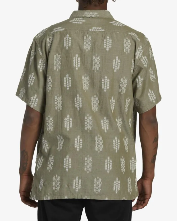 Sundays Jacquard Short Sleeve Shirt Military Heather Men Billabong Shirts