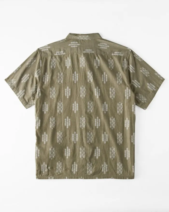Sundays Jacquard Short Sleeve Shirt Military Heather Men Billabong Shirts
