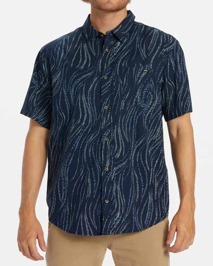 Sundays Mini Short Sleeve Shirt Dark Blue Men Billabong Shirts