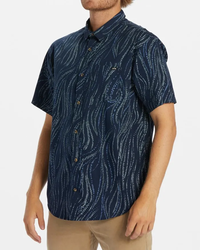 Sundays Mini Short Sleeve Shirt Dark Blue Men Billabong Shirts