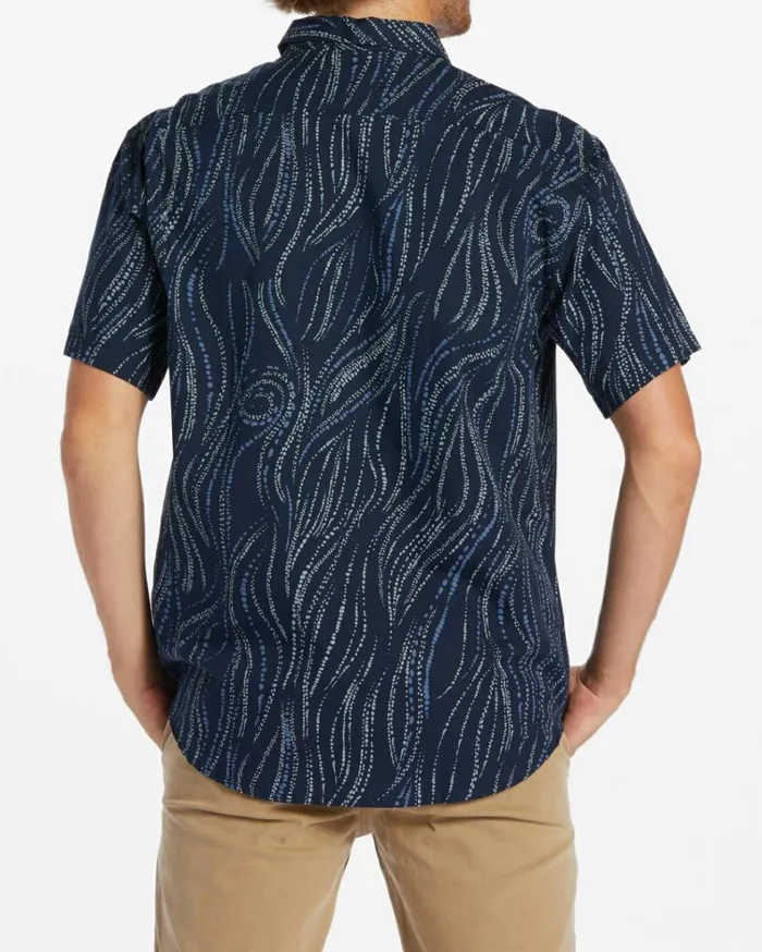 Sundays Mini Short Sleeve Shirt Dark Blue Men Billabong Shirts