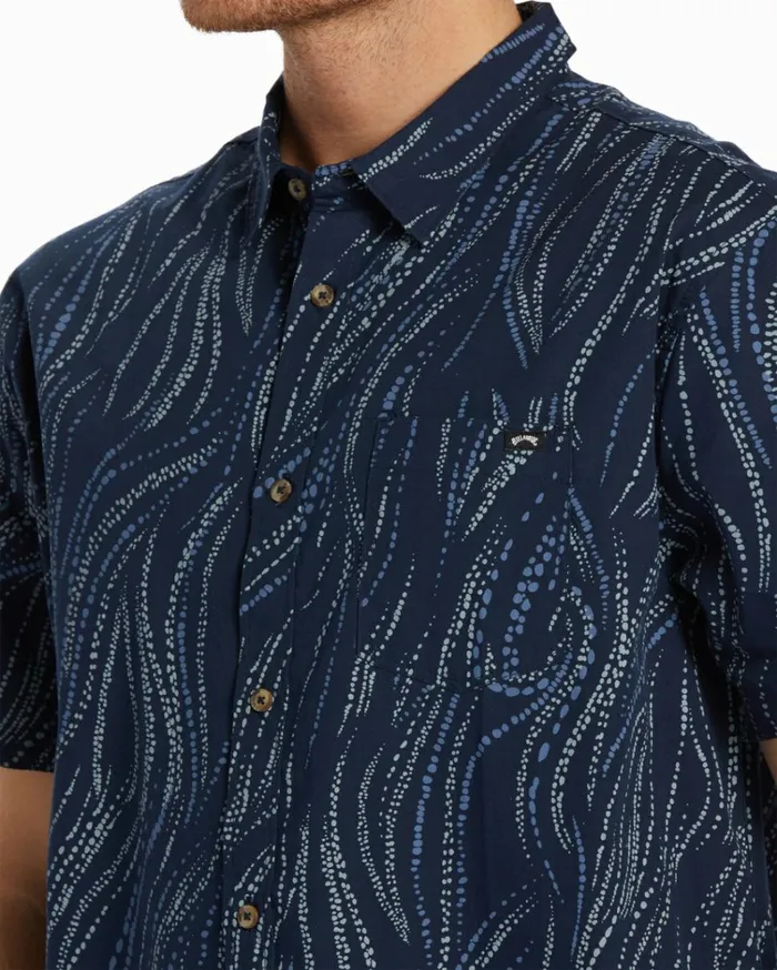 Sundays Mini Short Sleeve Shirt Dark Blue Men Billabong Shirts