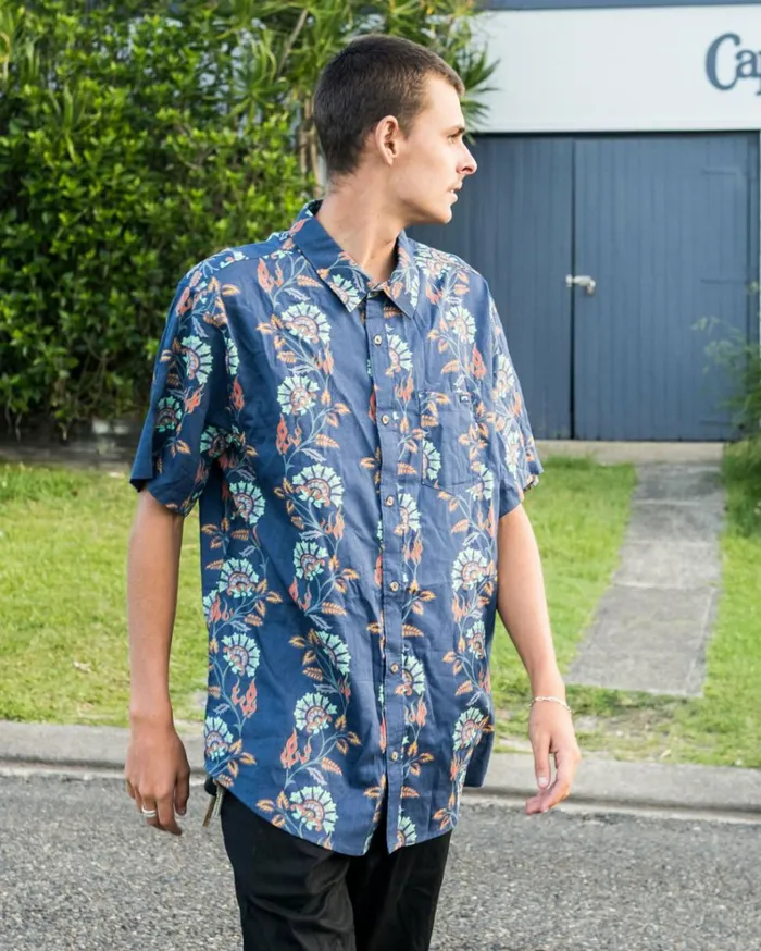 Sundays Short Sleeve Shirt Dark Blue Men Billabong Shirts