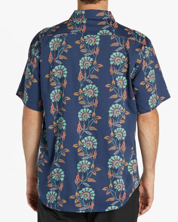 Sundays Short Sleeve Shirt Dark Blue Men Billabong Shirts