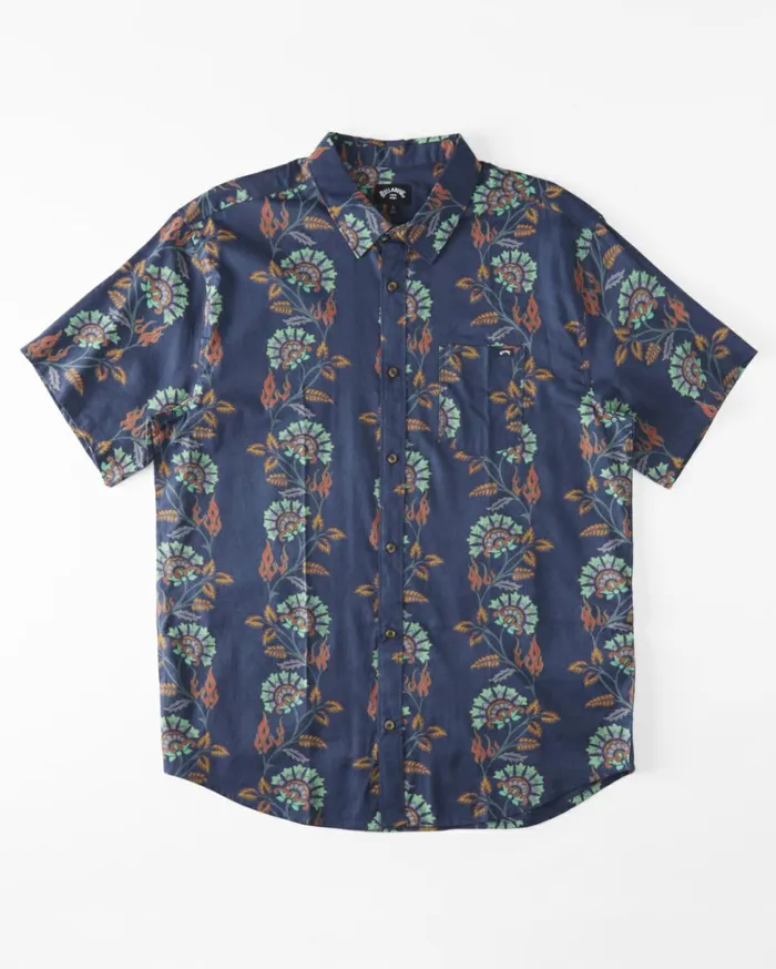 Sundays Short Sleeve Shirt Dark Blue Men Billabong Shirts