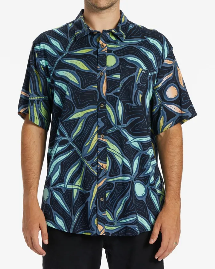 Sundays Short Sleeve Shirt Dark Navy Men Billabong Shirts