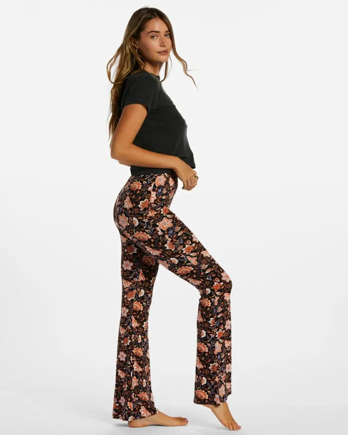 Sundown HighWaisted Flared Pants Black Pebble Women Billabong Pants