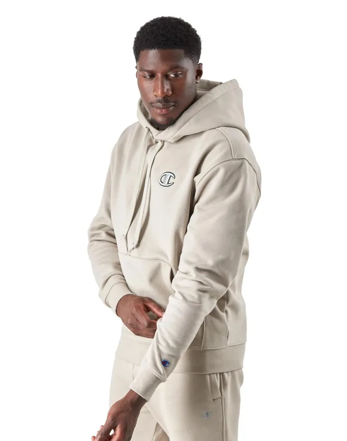 Super Fleece Cone Hoodie Arctic Cold Beige Men Champion Hoodies and Sweatshirts
