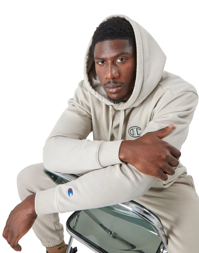 Super Fleece Cone Hoodie Arctic Cold Beige Men Champion Hoodies and Sweatshirts