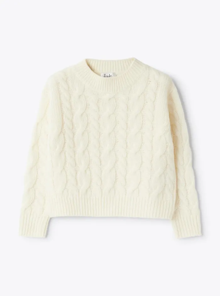 Sweaters And Cardigans Girl 216 Il Gufo Cableknit Wool Sweater