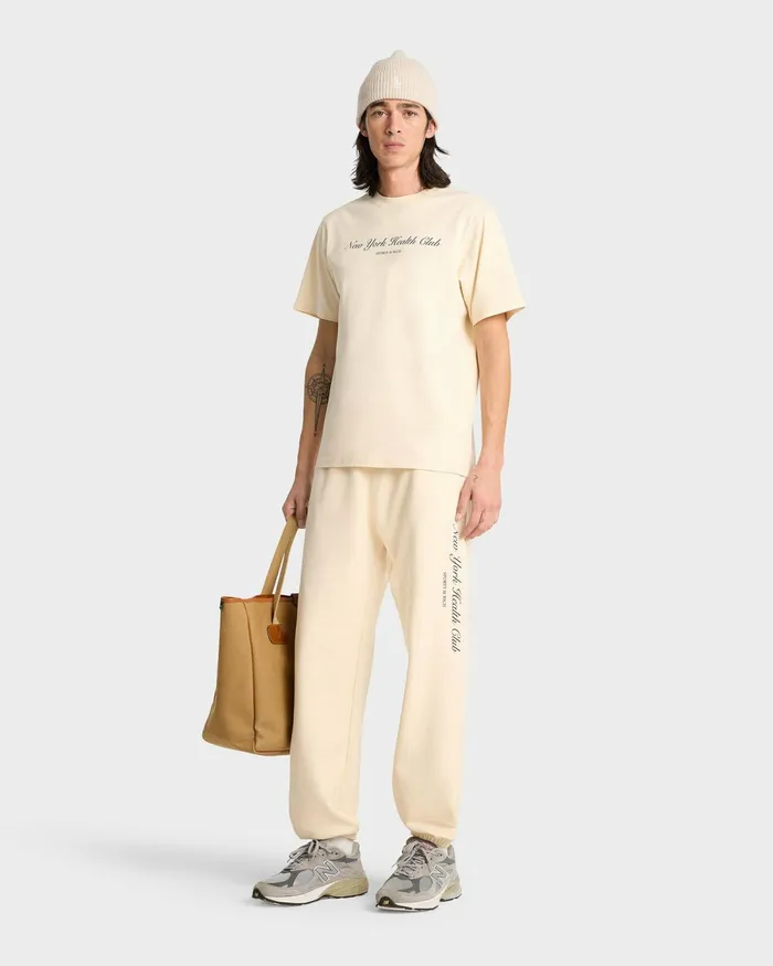 Sweatpants Women Sporty and Rich NY Health Club Sweatpant 8211 CreamNavy
