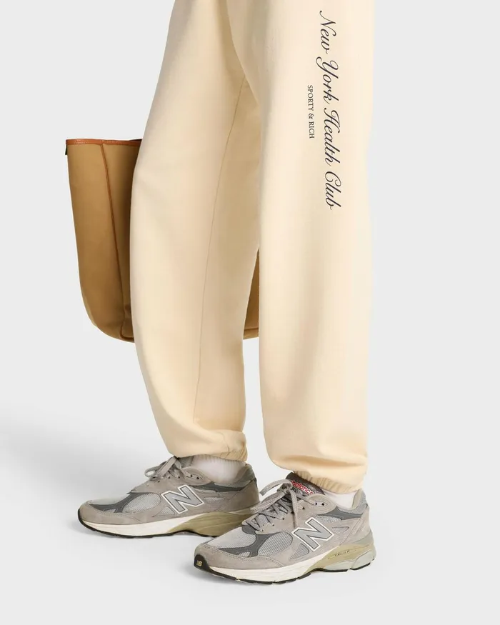 Sweatpants Women Sporty and Rich NY Health Club Sweatpant 8211 CreamNavy