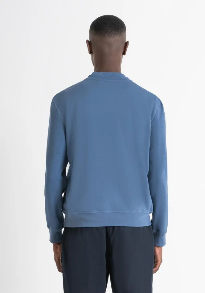 Sweatshirts Men Antony Morato Regular Fit Sweatshirt In Sustainable Blue Cotton Blend Fabric With Logo Worker Avio