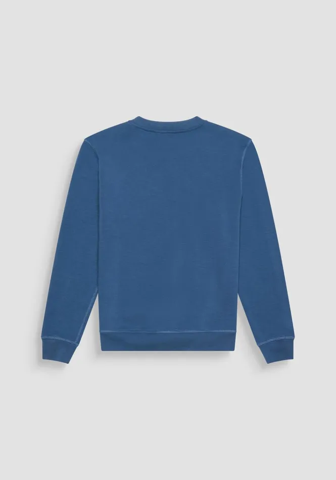 Sweatshirts Men Antony Morato Regular Fit Sweatshirt In Sustainable Blue Cotton Blend Fabric With Logo Worker Avio
