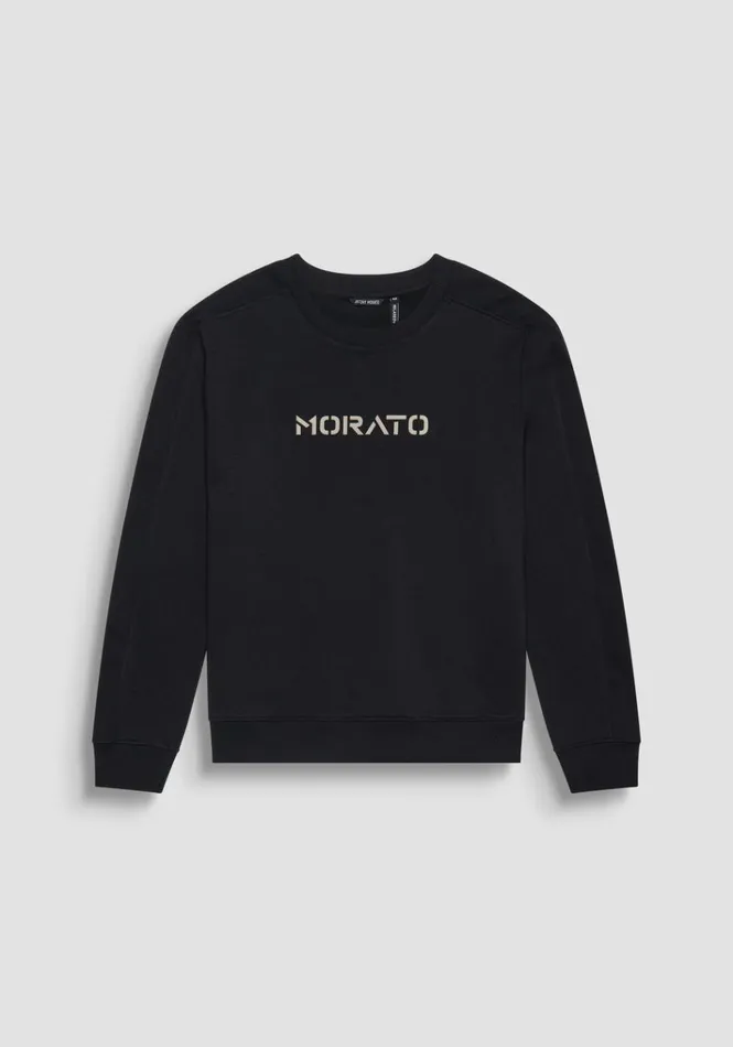 Sweatshirts Men Antony Morato Relaxed Fit Sweatshirt In Sustainable CottonBlend Fabric With Rubberised Logo Black