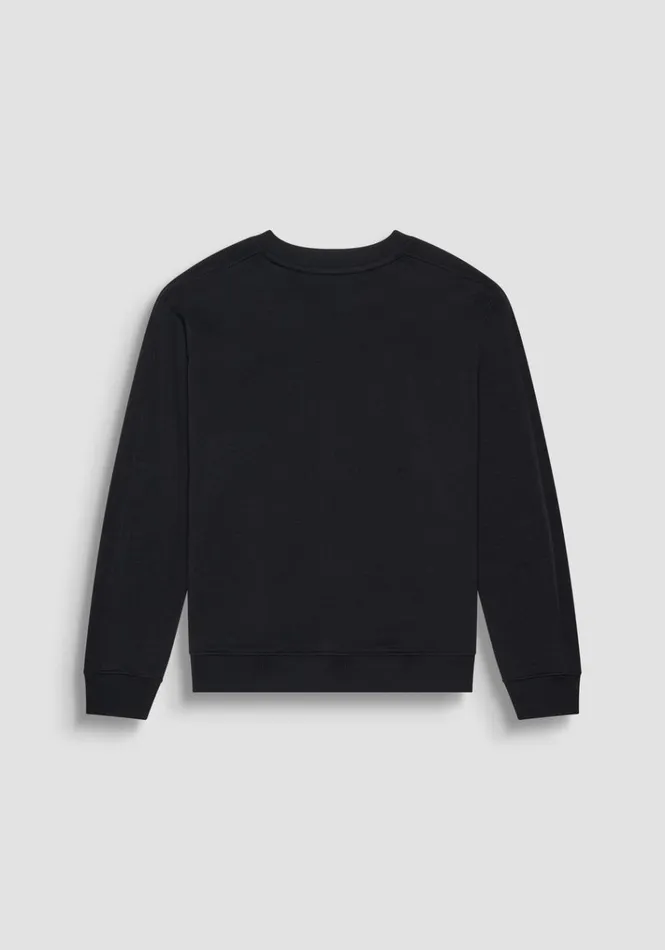 Sweatshirts Men Antony Morato Relaxed Fit Sweatshirt In Sustainable CottonBlend Fabric With Rubberised Logo Black