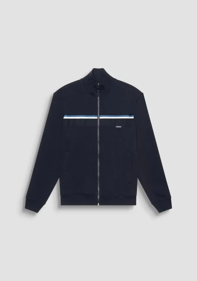Sweatshirts Men Antony Morato Sweatshirt Regular Fit In Sustainable Cotton Blend Fabric With Stripe Blue Ink Sweatshirts Men Antony Morato Sweatshirt Regular Fit In Sustainable Cotton Blend Fabric With Stripe Blue Ink