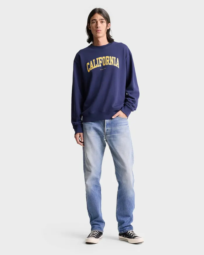 Sweatshirts Men Sporty and Rich California Crewneck 8211 NavyGold