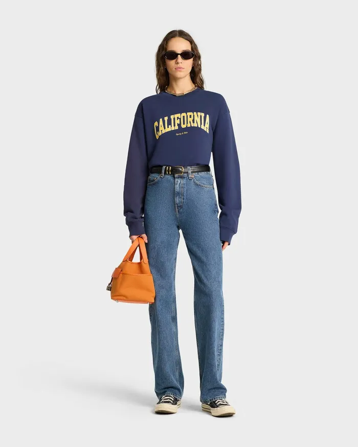 Sweatshirts Men Sporty and Rich California Crewneck 8211 NavyGold