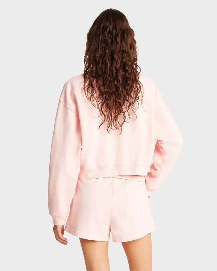 Sweatshirts Women Sporty and Rich California Cropped Crewneck 8211 BalletWhite