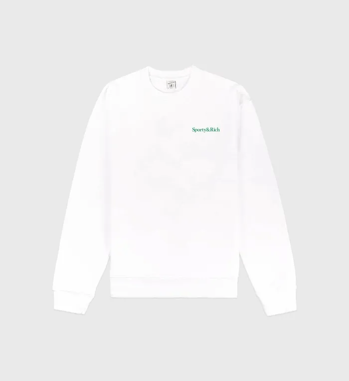 Sweatshirts Women Sporty and Rich Drink More Water Crewneck 8211 WhiteVerde
