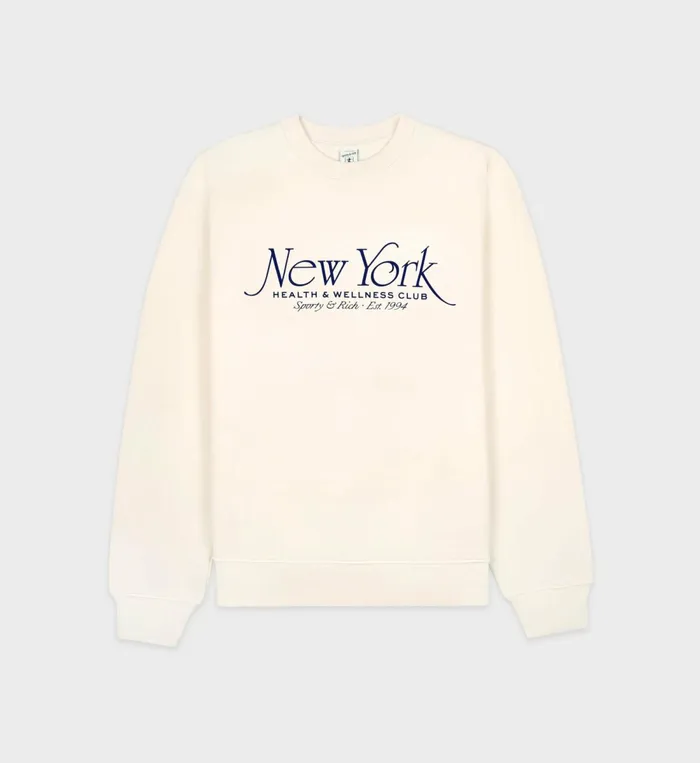 Sweatshirts Women Sporty and Rich NY 94 Crewneck 8211 CreamNavy
