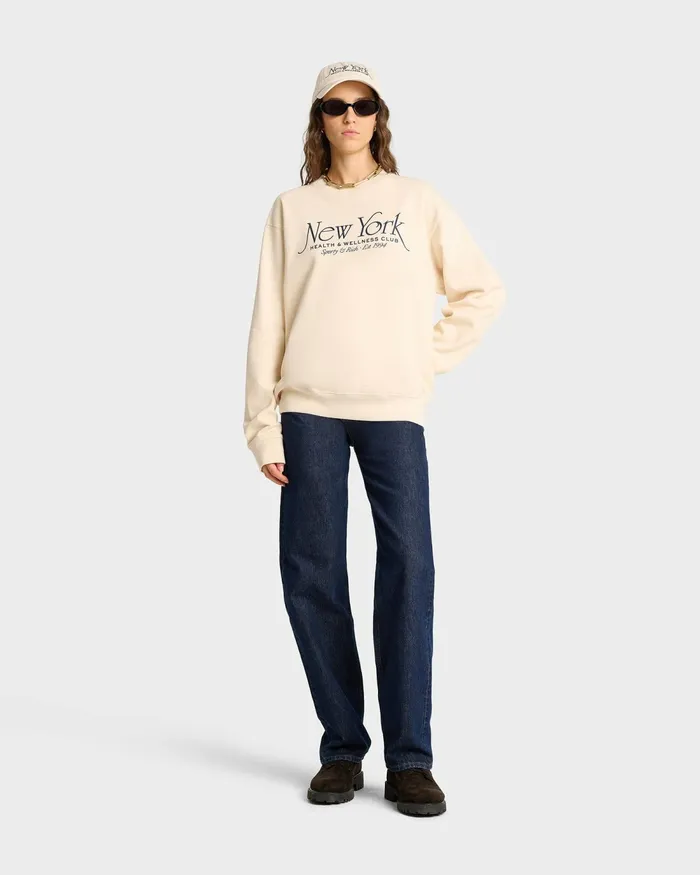 Sweatshirts Women Sporty and Rich NY 94 Crewneck 8211 CreamNavy