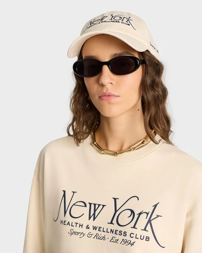 Sweatshirts Women Sporty and Rich NY 94 Crewneck 8211 CreamNavy