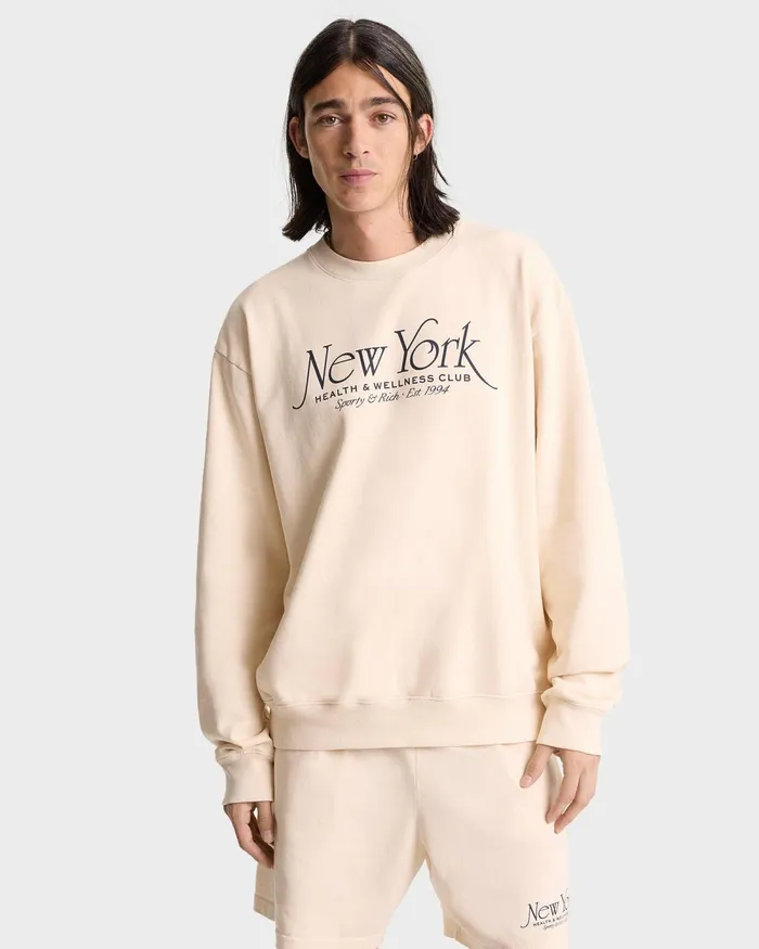 Sweatshirts Women Sporty and Rich NY 94 Crewneck 8211 CreamNavy