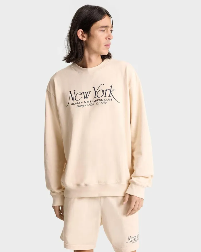 Sweatshirts Women Sporty and Rich NY 94 Crewneck 8211 CreamNavy