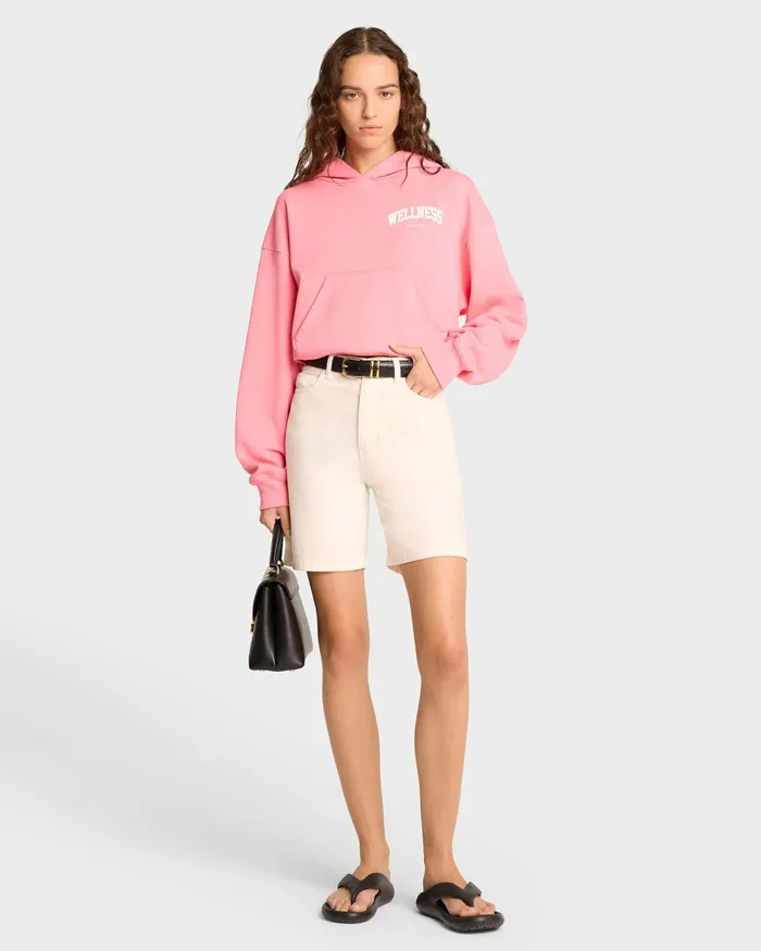 Sweatshirts Women Sporty and Rich Wellness Ivy Cropped Hoodie 8211 CandyWhite