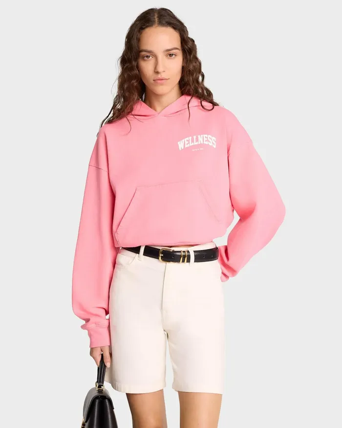 Sweatshirts Women Sporty and Rich Wellness Ivy Cropped Hoodie 8211 CandyWhite