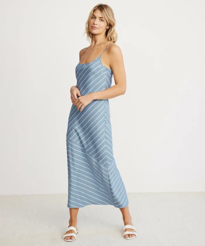 Swim and Beach Women Jenni Kayne Kendall Slip Dress Vintage Blue Stripe