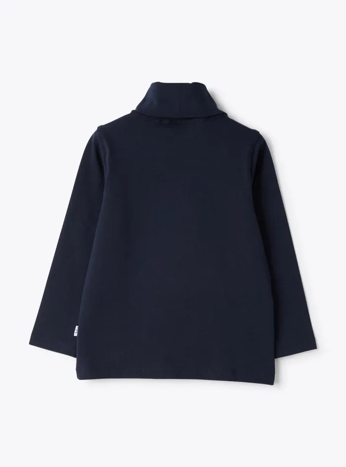 Tshirt And Polo Shirts Boy 216 Il Gufo Navy Jersey Turtleneck Top